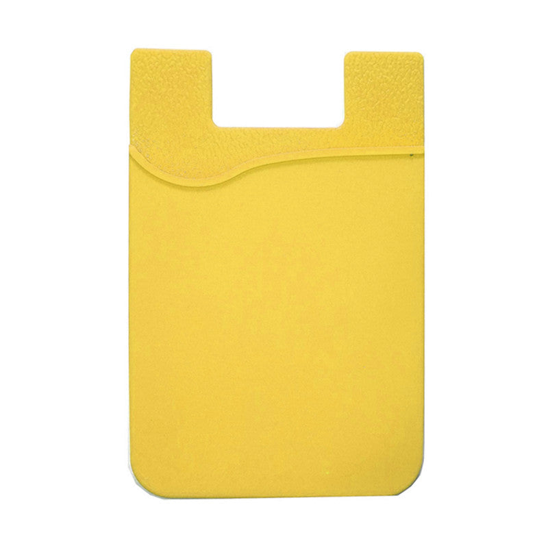 Yellow Silicone Credit Card Holder Pocket Case Wallet Sticker Phone