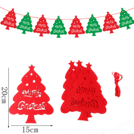 40PCS Merry Christmas Banner Decorations Bunting Sign