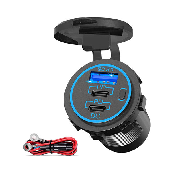 12V USB Outlet Type C Car Charger Socket Fast Charging