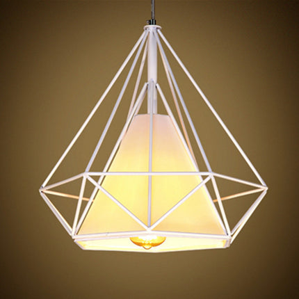 38CM Pendant Hanging Light Lampshade Metal Diamond White - salelink.co.nz