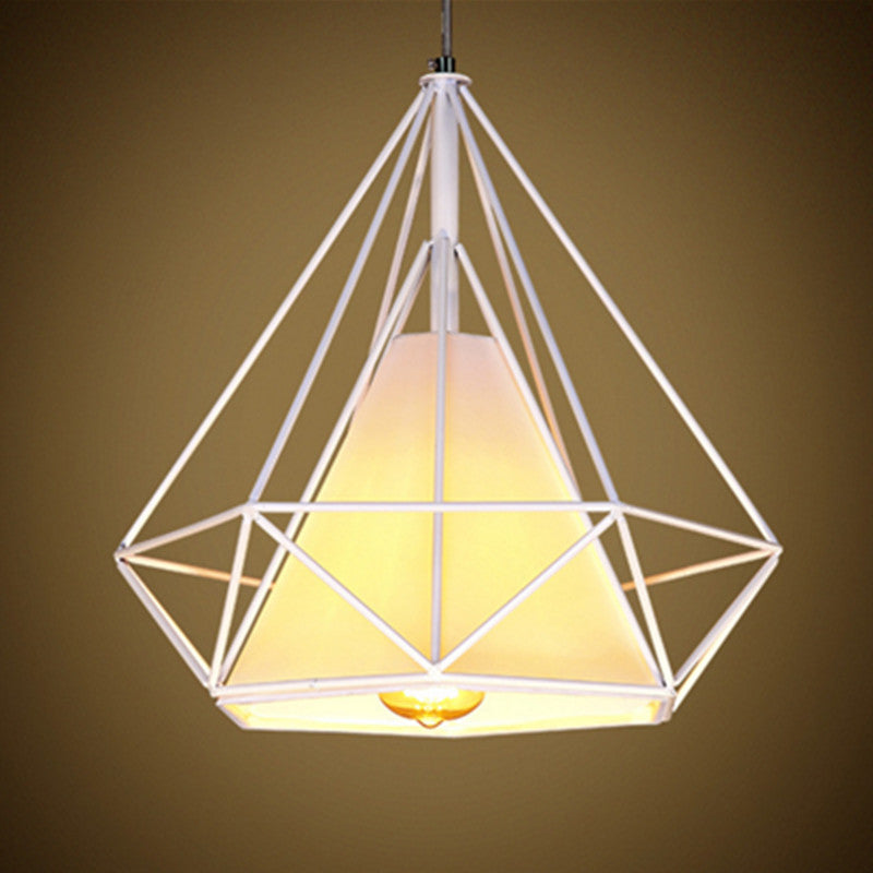 38CM Pendant Hanging Light Lampshade Metal Diamond White