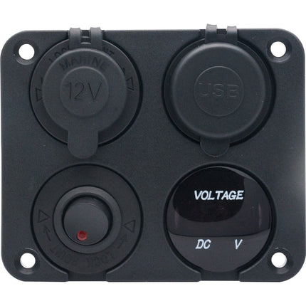 4 Way DC 12V-24V Car Cigarette Lighter Socket+Dual USB Charger Voltmeter Adapter - salelink.co.nz