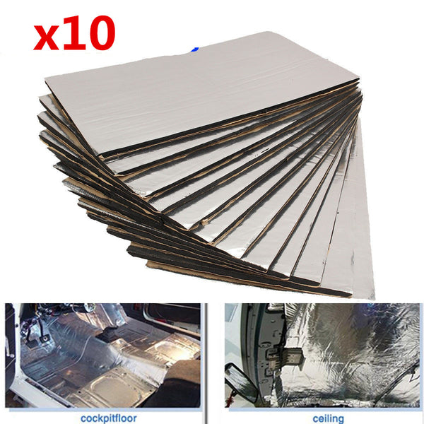10Sheets 50x30CM Car Heat Insulation Deadening Sound Foam Deadener