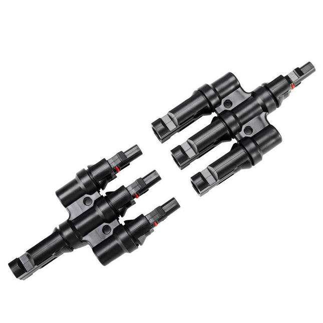 1 Pair MC4 3 to 1 T-Branch M/F Connectors for Solar Panel Cable Combiner IP67 PV