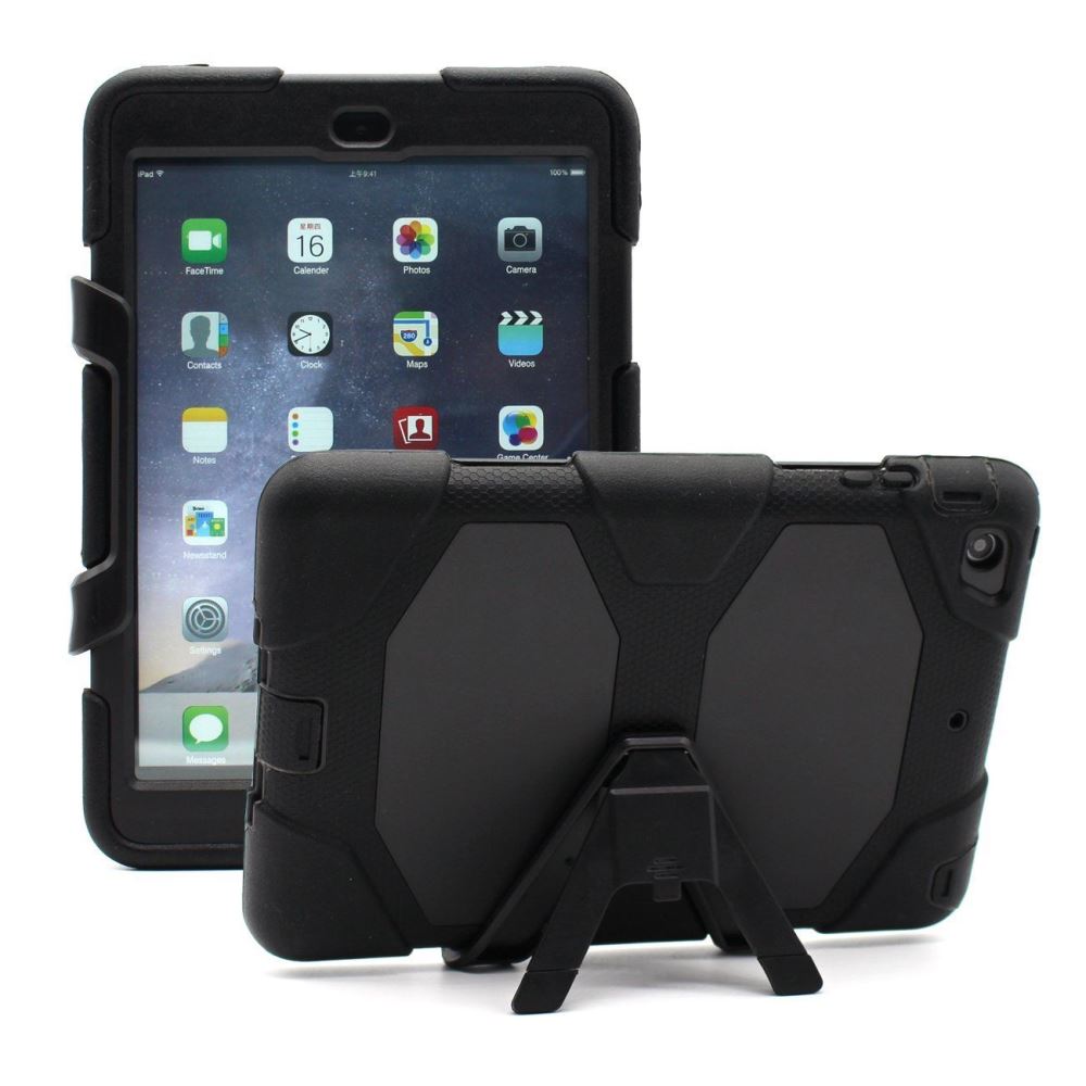 Black iPad Mini 4 Shockproof Case Heavy Duty Rugged Hybrid Silicone Hard Full Protective