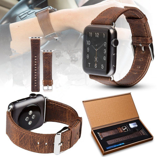 38/40mm Genuine Leather Wrist Band Strap For Apple Watch