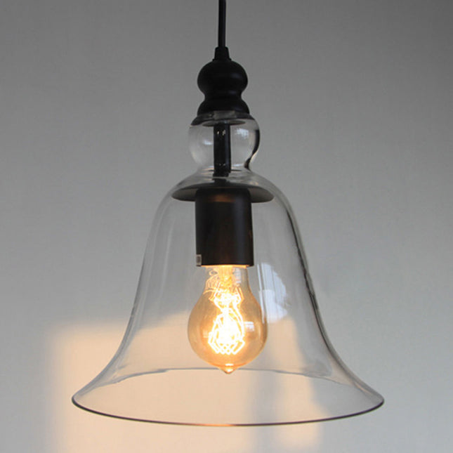 Glass Bell Pendant Hanging Light Lamp Vintage - salelink.co.nz