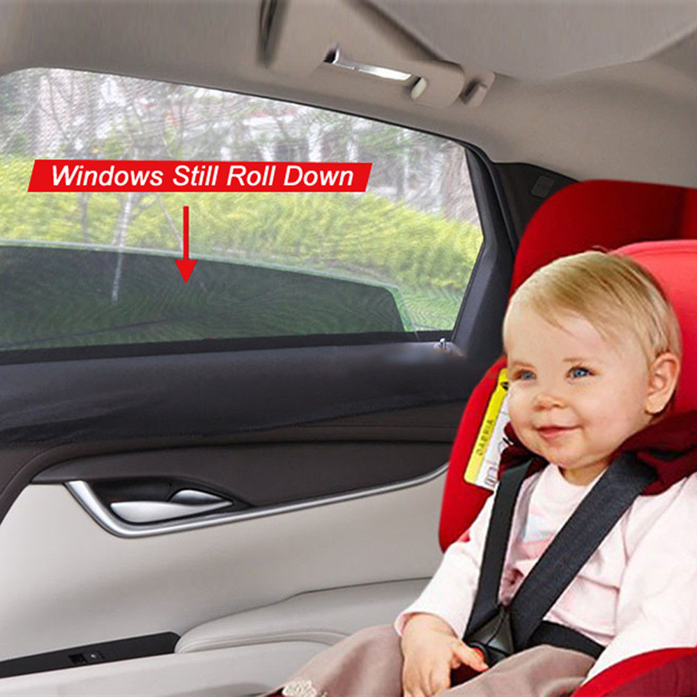 2x Universal Sun Shades Rear Side Seat Car Window Socks Protection ...
