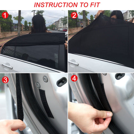 2x Universal Sun Shades Rear Side Seat Car Window Socks Protection - salelink.co.nz