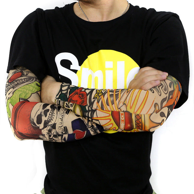 Pack of 6 Arm Sleeve Stretch Costume Fake Tattoo Stocking - salelink.co.nz