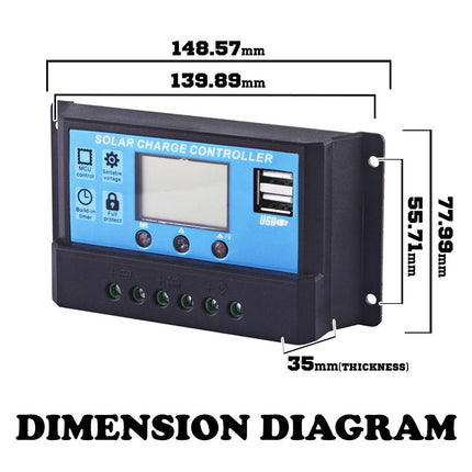 30A 12V/24V LCD DISPLAY PWM SOLAR PANEL REGULATOR CHARGE CONTROLLER & TIMER - salelink.co.nz
