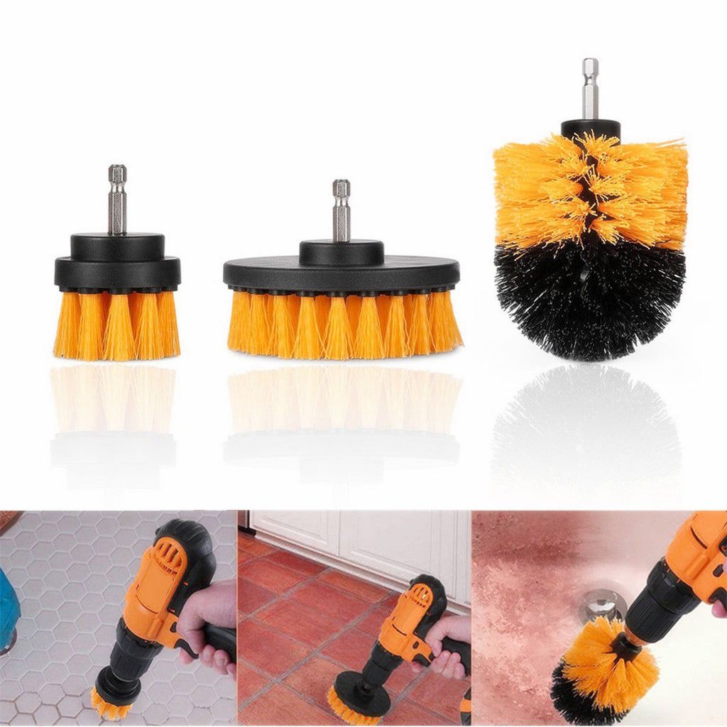 3Pcs Tile Grout Power Scrubber Cleaning Tools Drill Brush Tub Cleaner