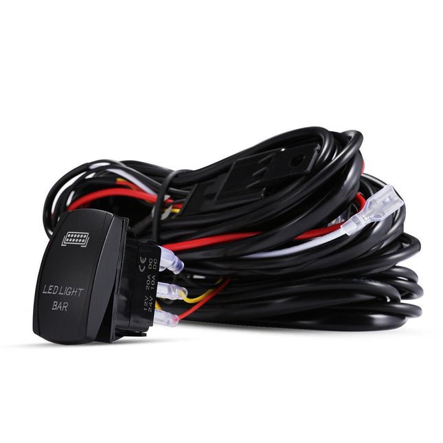 Universal LED Work Light Bar Wiring Loom Harness Kit With fuse and relay For SUV - salelink.co.nz