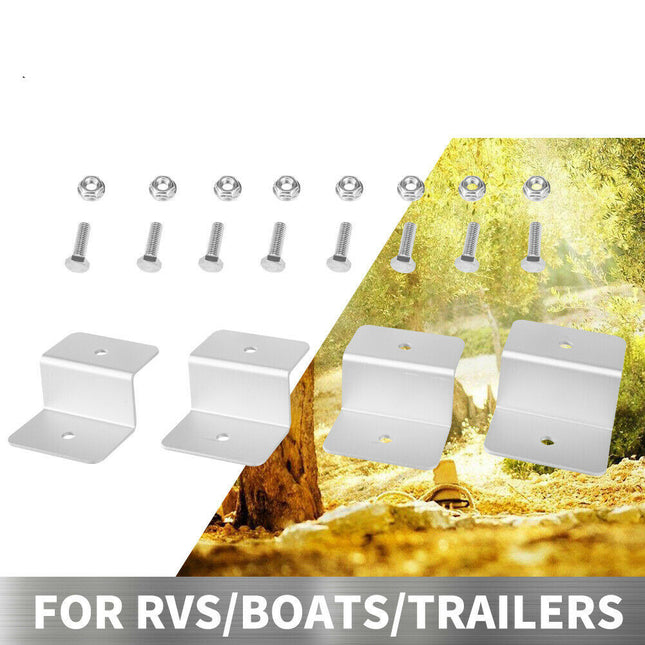4pcs Solar Panels Mounting kits Aluminum Alloy Brackets for RV Boat Home - salelink.co.nz