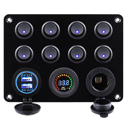 8 Gang Car Auto LED Rocker Switch Panel - salelink.co.nz