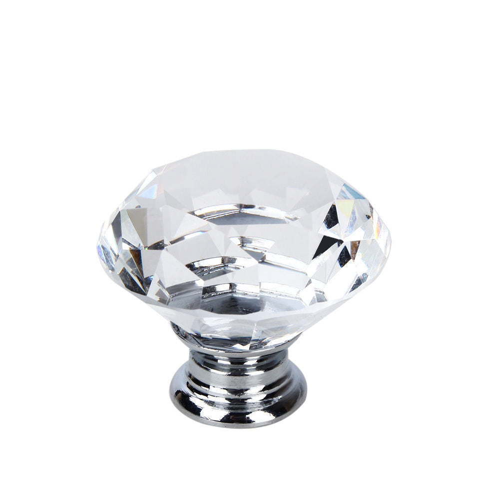40mm Crystal Cabinet Knob Diamond Drawer Cupboard Handle Pull