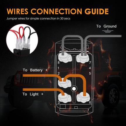 Universal LED Work Light Bar Wiring Loom Harness Kit With fuse and relay For SUV - salelink.co.nz