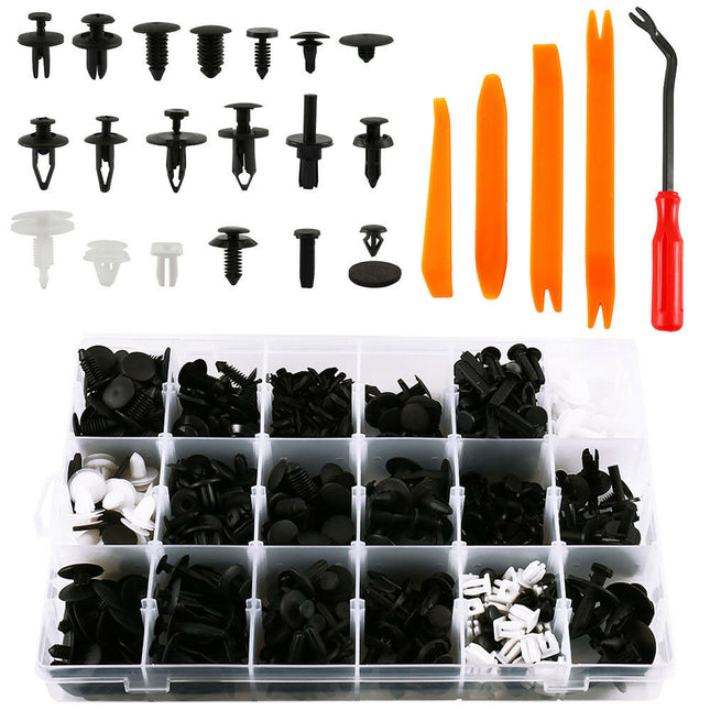 435PCS Car Body Trim Clips Retainer Bumper Rivets Screws Panel Push Fastener Kit - salelink.co.nz