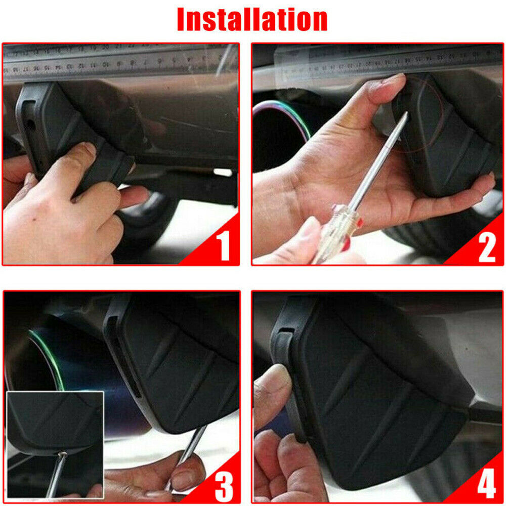 Universal Black Rear Bumper 4 Shark Fins Spoiler Wing Lip Diffuser Mod ...