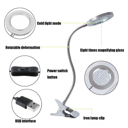 8X Magnifying Lamp Desk Table Magnifier Light - salelink.co.nz