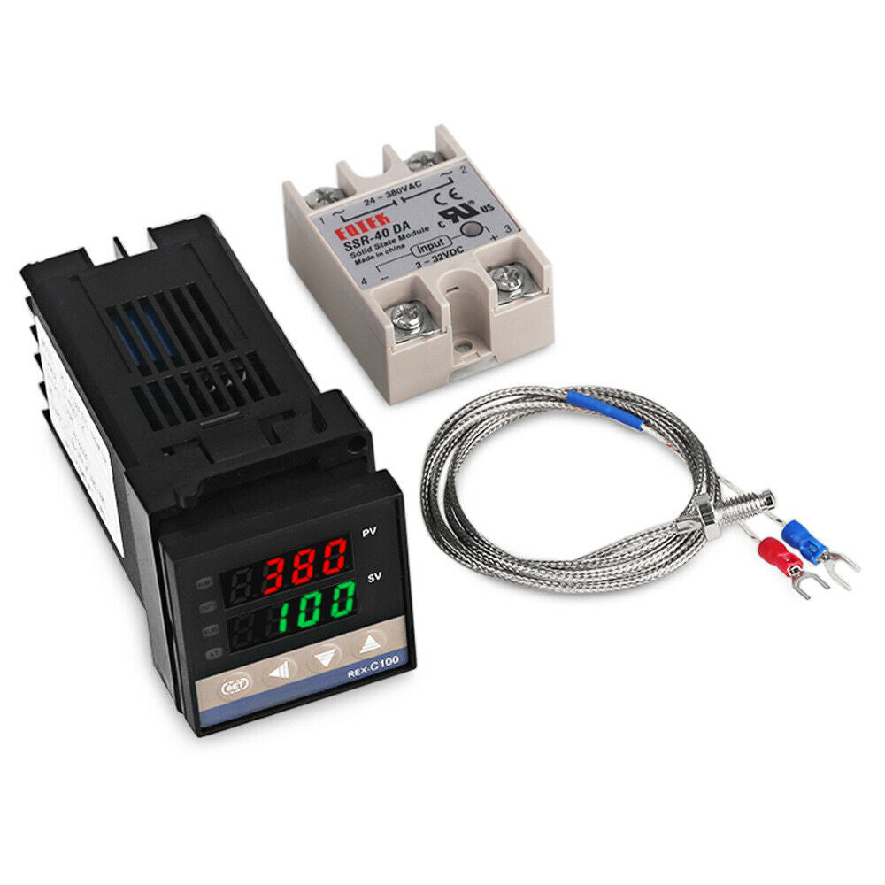 PID Temperature Controller 100-240V + 40A SSR +K Thermocouple 0-400ˇć
