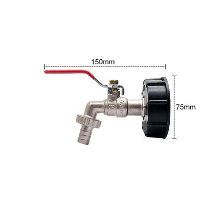 IBC Tank Adapter S60X6 To Brass Garden Tap With 1/2" Hose Fitting Oil Fuel Water - salelink.co.nz