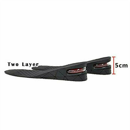 Two Layer 5cm Men Lady Shoe Lift Height Increase Insoles Memory Foam Pads Heel Insert Taller - salelink.co.nz