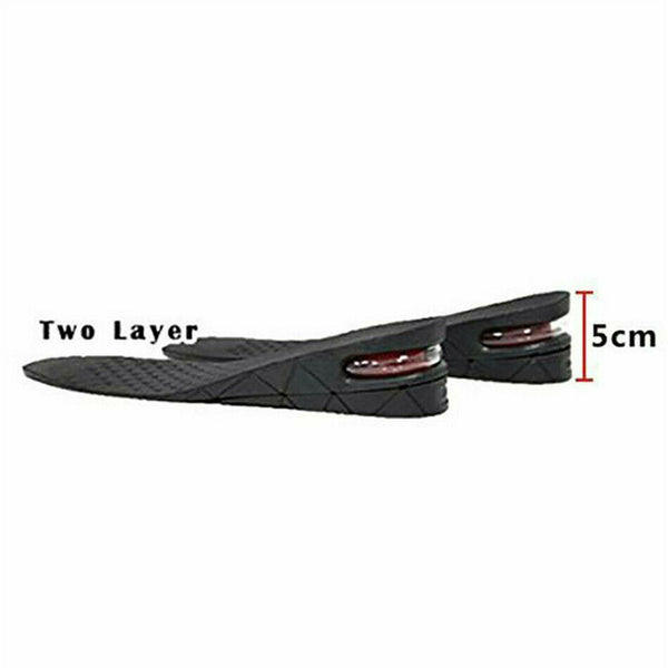 Two Layer 5cm Men Lady Shoe Lift Height Increase Insoles Memory Foam Pads Heel Insert Taller