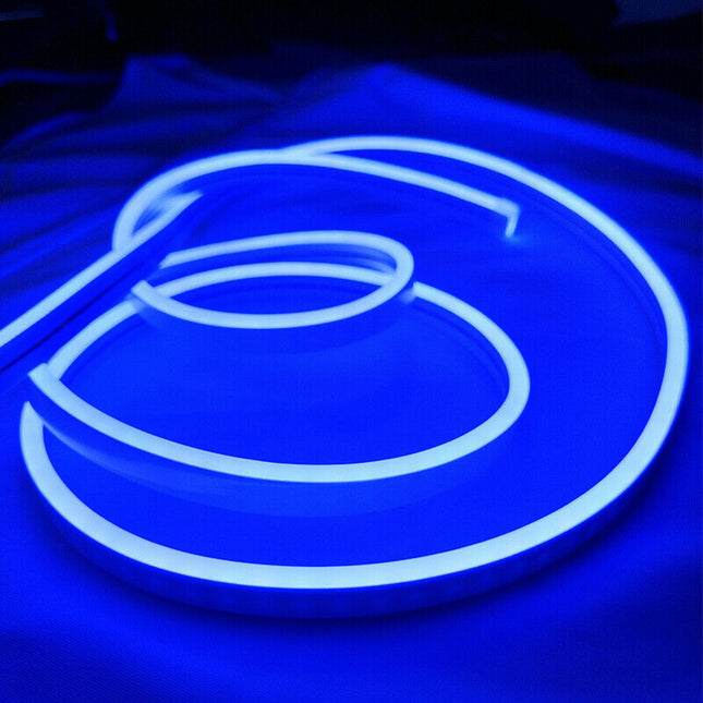 Blue DC 12V Flex LED Strip Neon Rope Light Silicone - salelink.co.nz