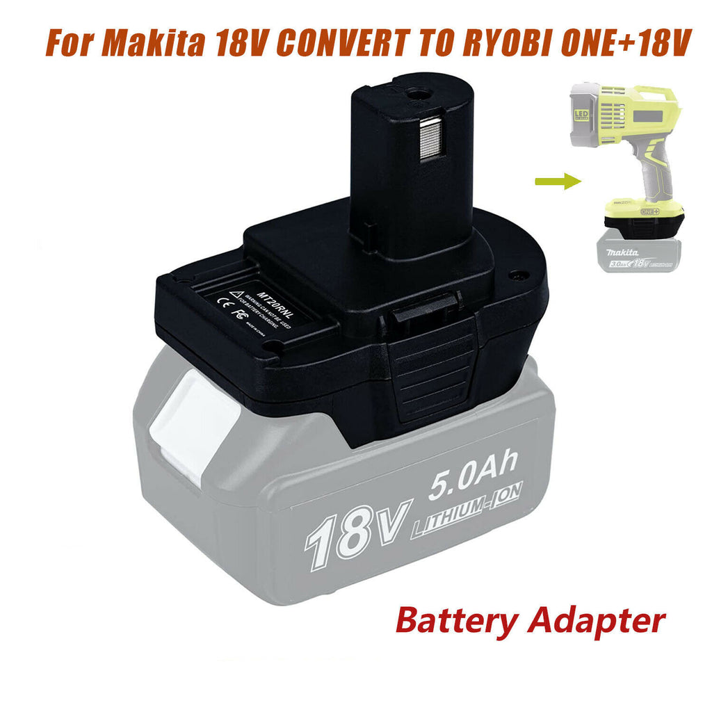 Adapter To Use Makita 18V Battery On RYOBI 18V Tools – Lithium-Ion Converter – Unbranded Black Power Tool Adapter