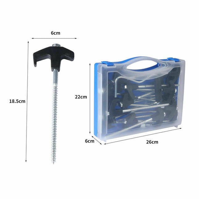 20x Camping Tent Pegs Heavy Duty Screw Steel In Ground Camping Outdoor Stakes - salelink.co.nz