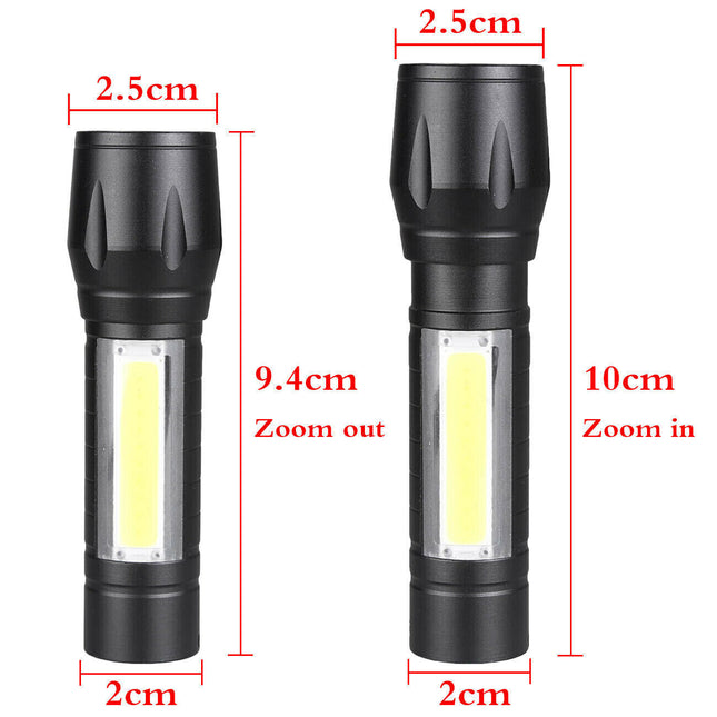 COB LED Mini Flashlight Torch Zoom - salelink.co.nz