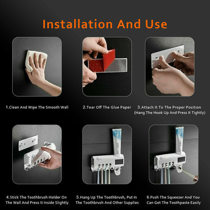 Toothbrush Holder UV Dispenser Sterilization Holder Smart Sensor - salelink.co.nz