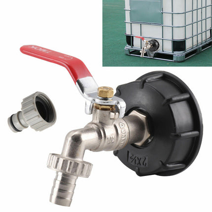 IBC Tank Adapter S60X6 To Brass Garden Tap With 1/2" Hose Fitting Oil Fuel Water - salelink.co.nz