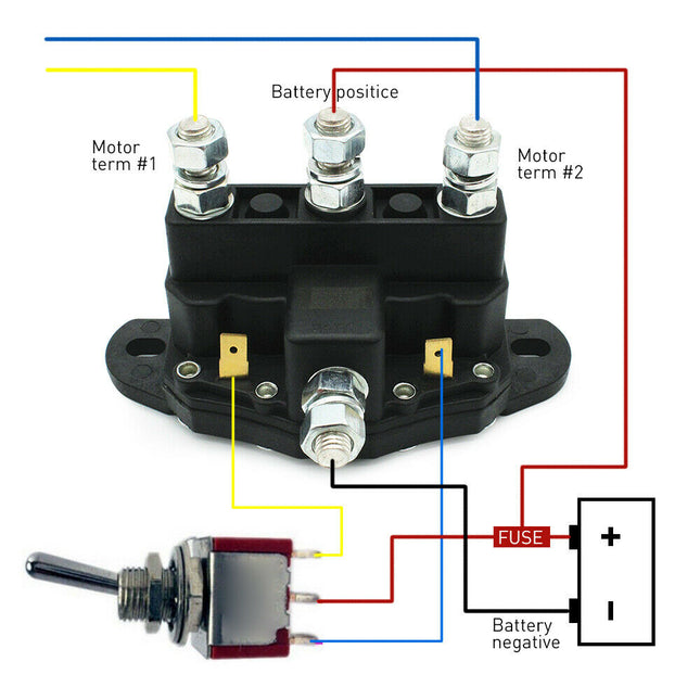 6 Terminal Dc Contactor Atv Winch Motor Solenoid Reversing Polarity Relay Switch - salelink.co.nz