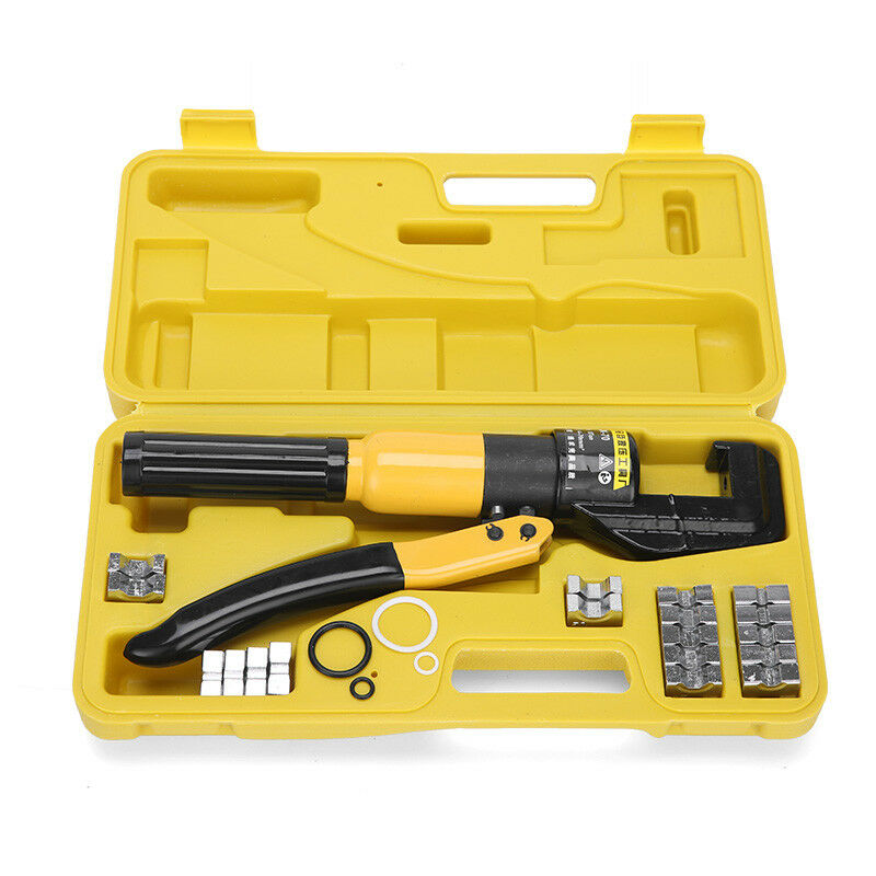 Hydraulic Crimping Tool 8 Ton Wire Force Terminal Crimper Cable 9 Dies 4-70mm