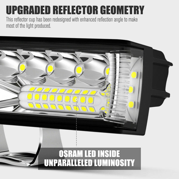 Pair 6inch Osram LED Work Light Side Shooter Combo Beam Driving Lamp