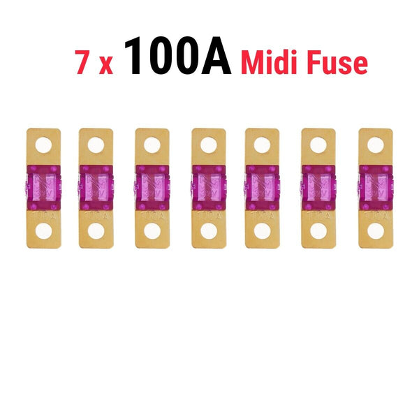 100A MIDI FUSE KIT 4 ANS Holder 7 x 100 AMP Fuses to suit Redarc BCDC Dual Battery