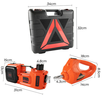 5Ton 12V Car Electric Hydraulic Floor Jack Lift + Impact Wrench Kit Box 3 in 1 - salelink.co.nz