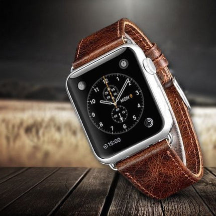 42mm 44mm 45mm 46mm(Series 10) 49mm Genuine Leather Wrist Band Strap For Apple Watch - salelink.co.nz