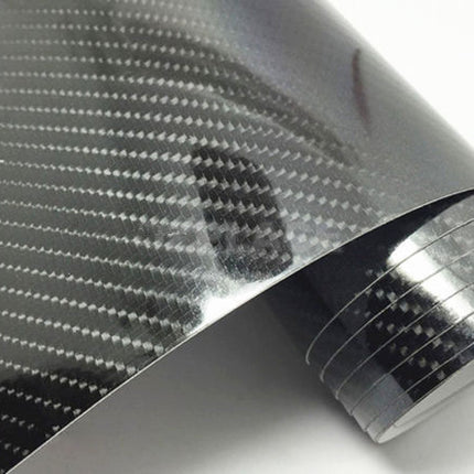 5D 1.52M x 200cm Gloss Black Carbon Fibre Fiber Vinyl Car Wrap Air Release Film