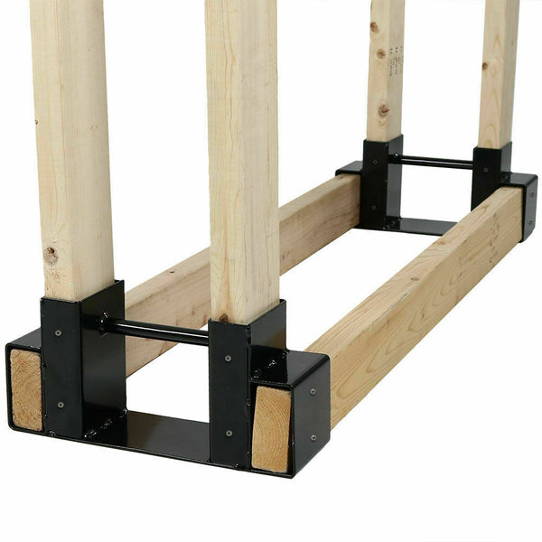 Log Rack Brackets Kit Firewood Storage Adjustable Fire Wood Holder DIY Holder