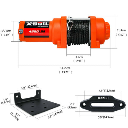 X-Bull Electric Winch 4500LBS - salelink.co.nz