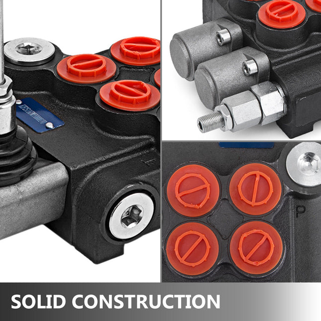 2 Spool Hydraulic Directional Control Valve 11 Gpm, Double Acting Cylinder Spool