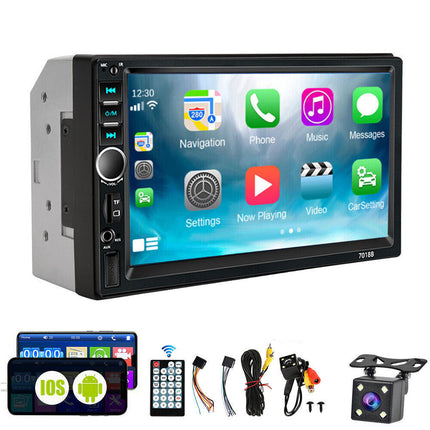 7" Double 2 DIN Bluetooth Head Unit Car Stereo Touch Screen Radio FM/TF/USB/AUX - salelink.co.nz