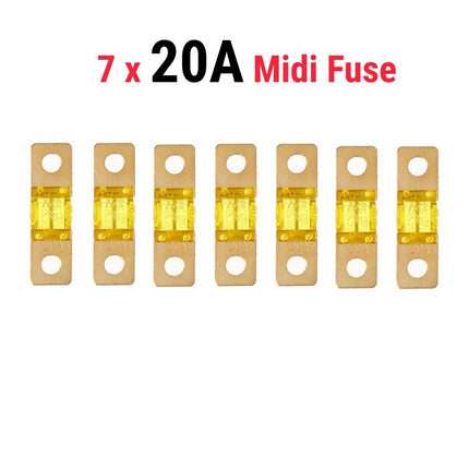 20A MIDI FUSE KIT 4 ANS Holder 7 x 20 AMP Fuses to suit Redarc BCDC Dual Battery - salelink.co.nz