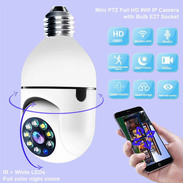 WiFi Camera Light Bulb Cloud IP Security Camera Wireless Baby Monitor E27