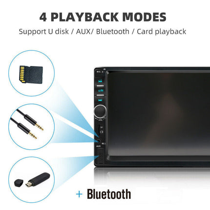 7" Double 2 DIN Bluetooth Head Unit Car Stereo Touch Screen Radio FM/TF/USB/AUX - salelink.co.nz