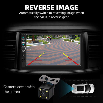 7" Double 2 DIN Bluetooth Head Unit Car Stereo Touch Screen Radio FM/TF/USB/AUX - salelink.co.nz