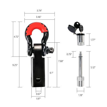 Hitch Receiver Bonus Bow Shackle Tow Bar Recovery Receiver - salelink.co.nz